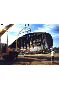 Roberts 345 Gallery - photos of a coach house fin keel version being built