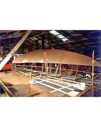 Roberts 434 Gallery - a radius chine steel hull at construction stage