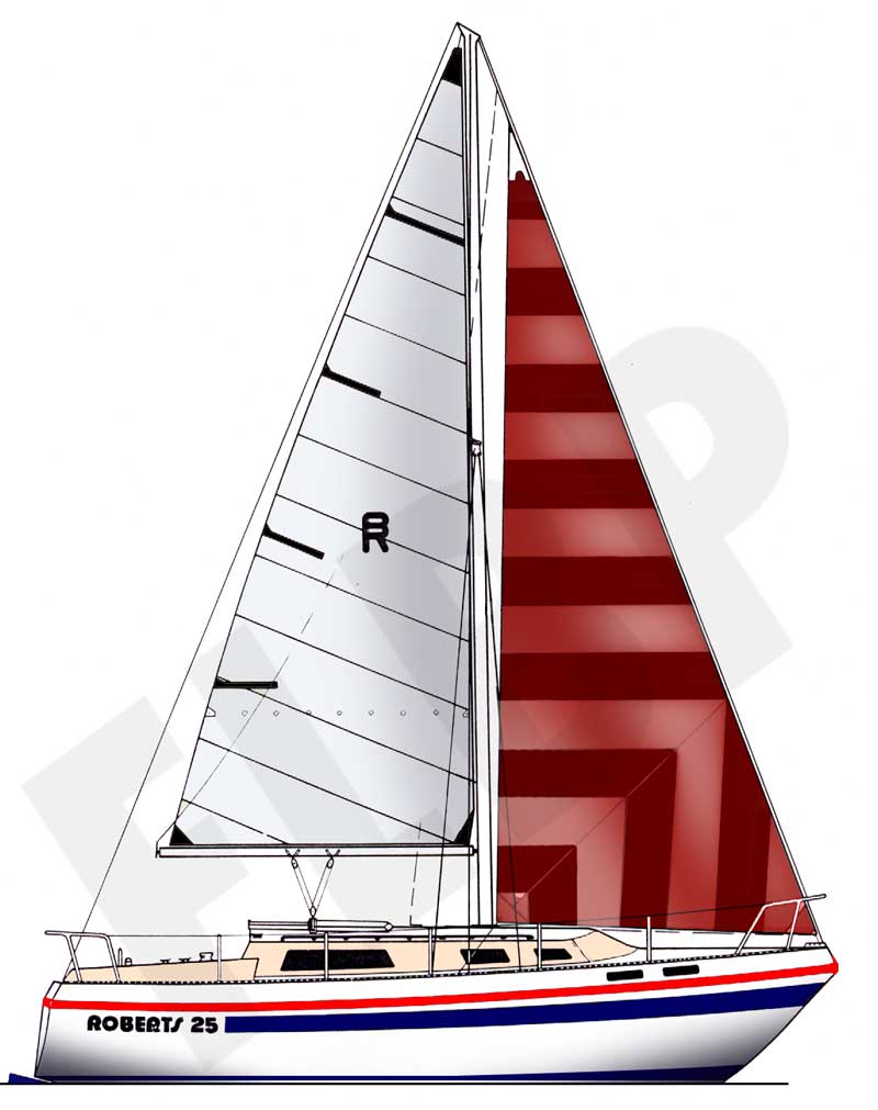 Roberts Adventurer 25 Trailer sailer - Version A coach house sail plan