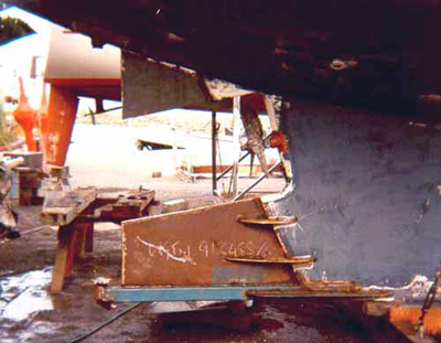 Mauritius / Norfolk 43 Rudder Modification - another yacht side view