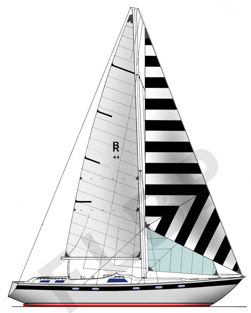 Roberts Offshore 44 - Version D sail plan