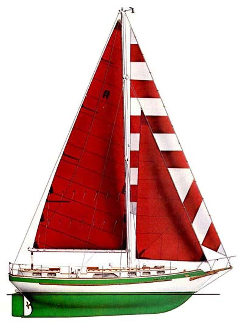 Roberts Spray 36 Centre Cockpit - sail plan