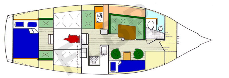 Roberts Spray 36 Centre Cockpit interior