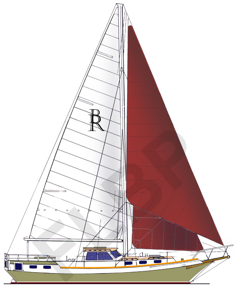 Roberts Spray 36 Poop Stern sail plan